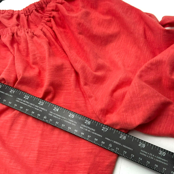 TOMMY HILFIGER NWT 2X Pink Coral Boho Aztec Off Shoulder Tunic Peasant Top Shirt - Picture 8 of 9